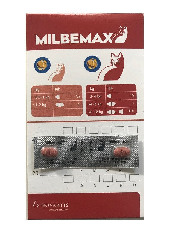 Milbemax Cat 16 / 40 mg (2 - 8 kg), 2 tablete - ALTVET - Farmacie veterinara - Pet Shop - Cosmetica