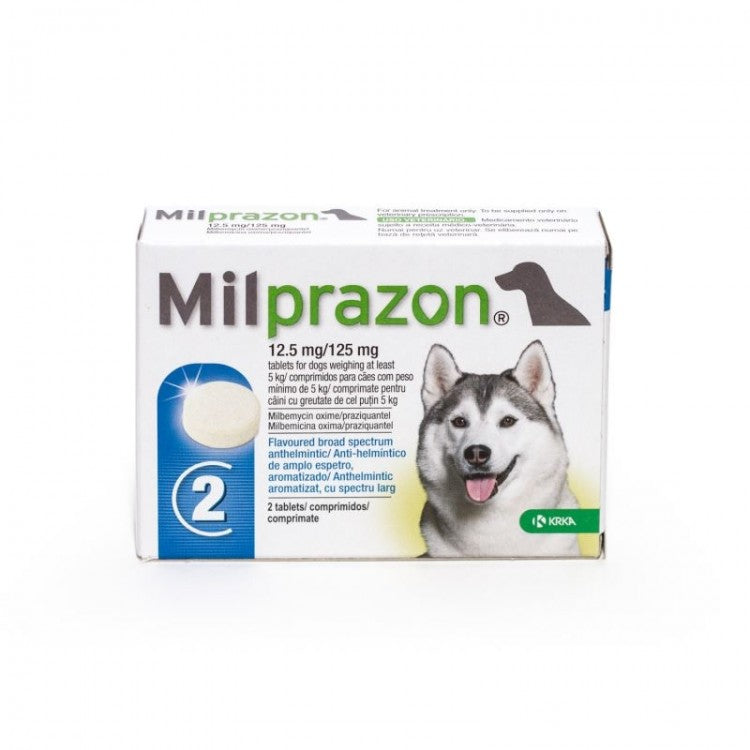 Milprazon Dog 12.5 / 125 mg (> 5 kg), 1 tableta - ALTVET - Farmacie veterinara - Pet Shop - Cosmetica
