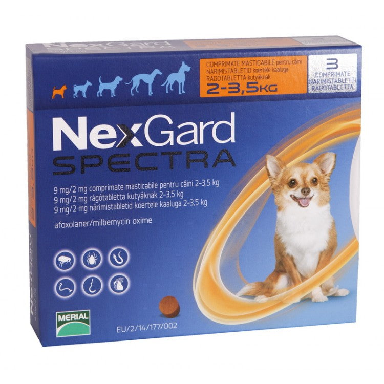 Nexgard Spectra XS (2 - 3.5 kg), 1 comprimat - ALTVET - Farmacie veterinara - Pet Shop - Cosmetica