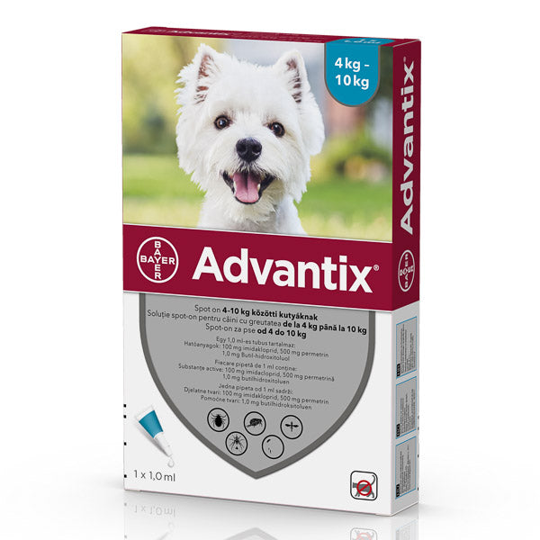 Advantix 100 Caini (4 - 10 kg), 1 pipeta - ALTVET - Farmacie veterinara - Pet Shop - Cosmetica