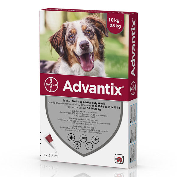 Advantix 250 Caini (10 - 25 kg), 1 pipeta - ALTVET - Farmacie veterinara - Pet Shop - Cosmetica