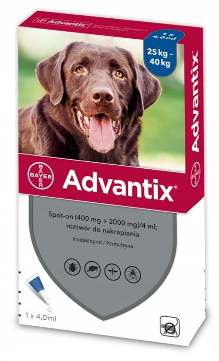 Advantix 400 Caini (25 - 40 kg), 1 pipeta - ALTVET - Farmacie veterinara - Pet Shop - Cosmetica