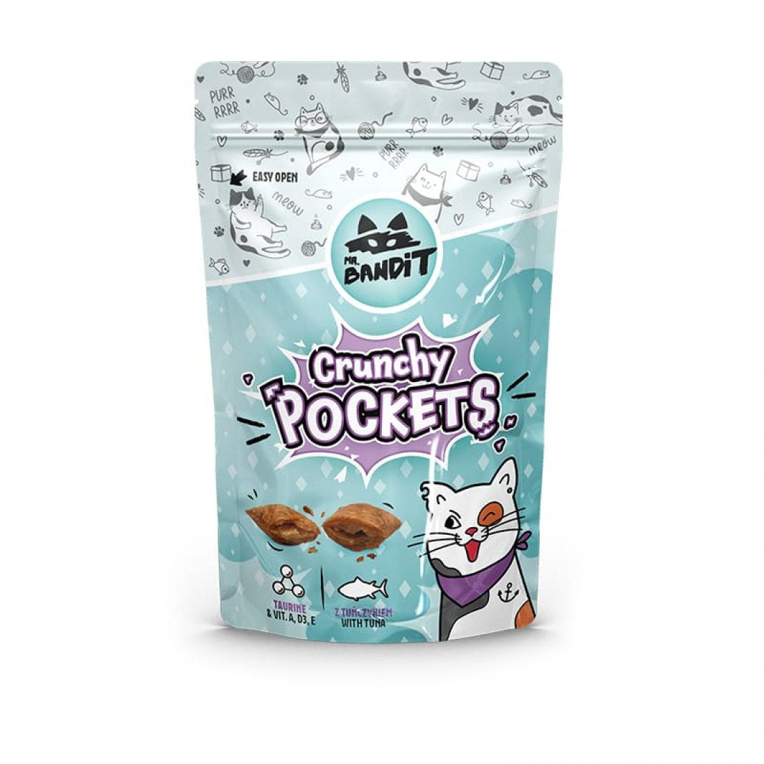 Recompense pentru pisici Mr. Bandit CAT Crunchy Pockets, ton, 40 g