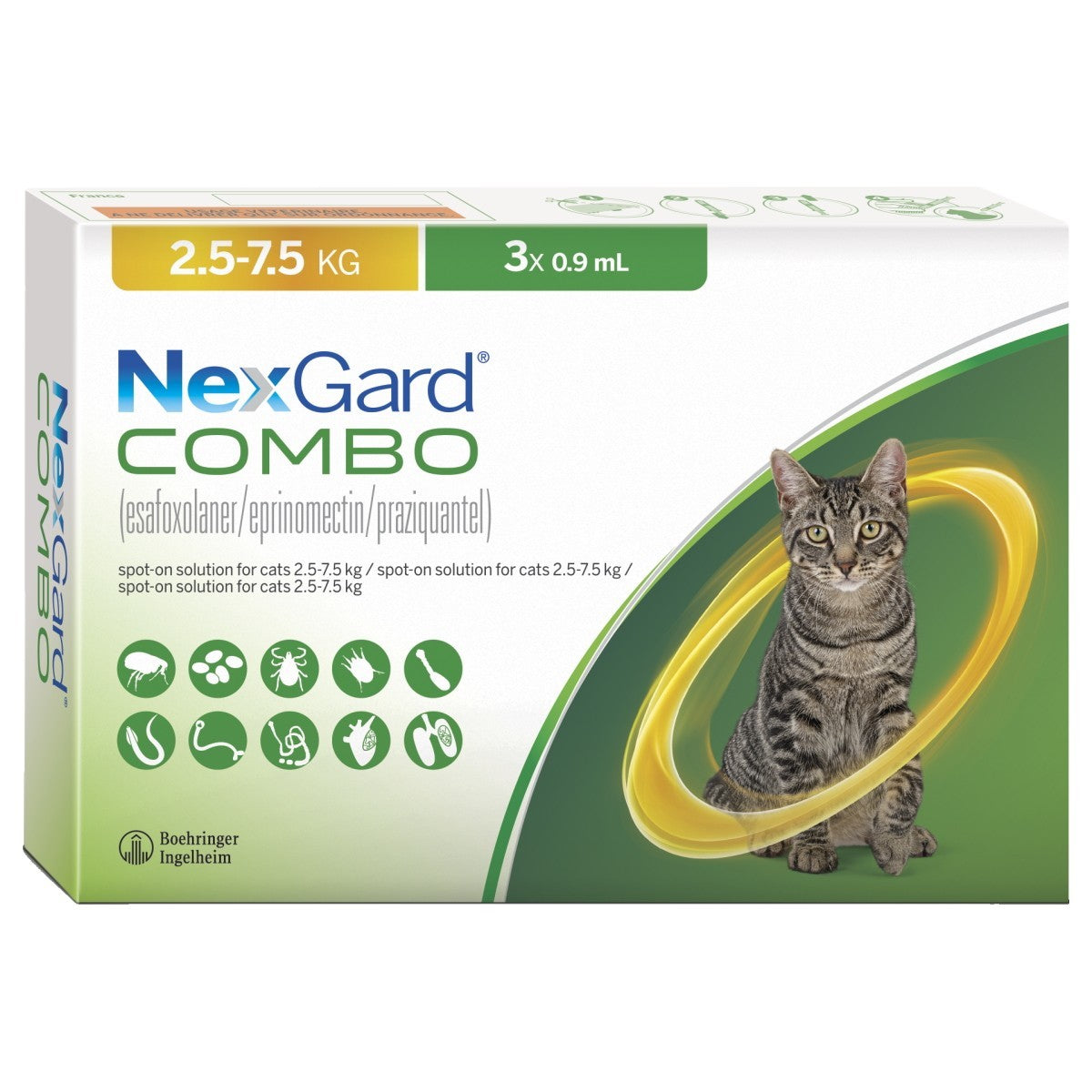 NexGard Combo solutie spot-on pentru pisici de 2.5-7.5 kg, 1x0.9ml
