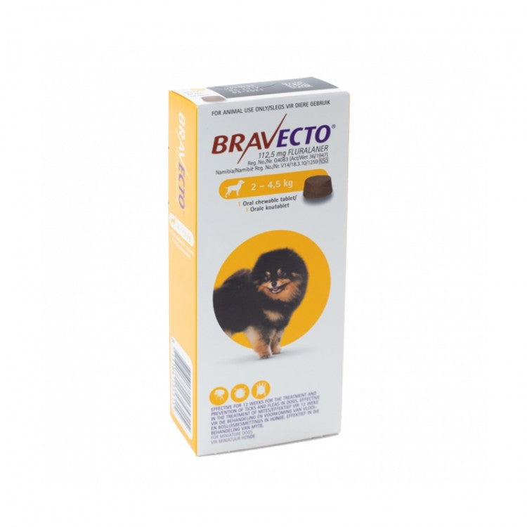 Bravecto (2-4,5 kg) 1 tblx 112,50 mg - ALTVET - Farmacie veterinara - Pet Shop - Cosmetica