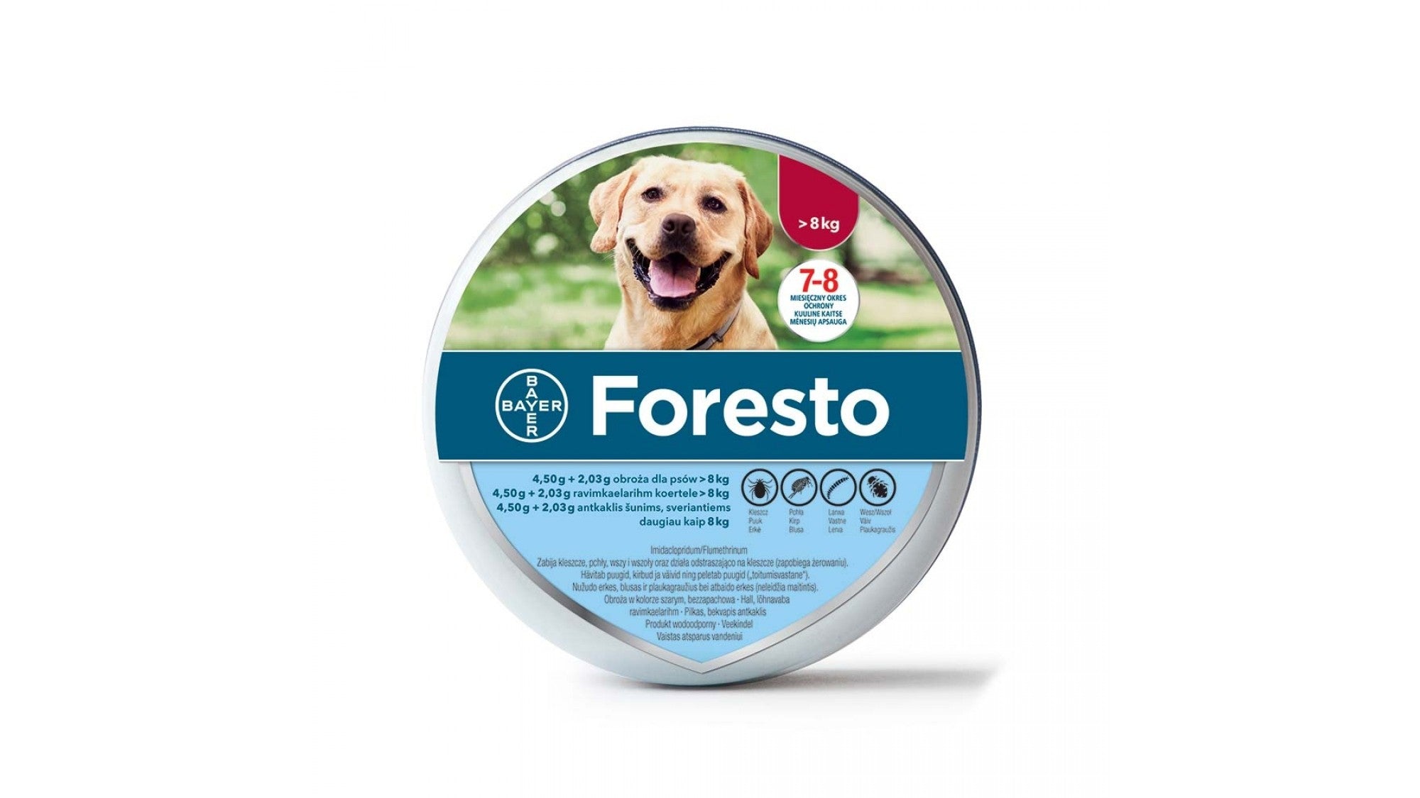 Foresto Zgarda Antiparazitara L (>8 kg) - ALTVET - Farmacie veterinara - Pet Shop - Cosmetica