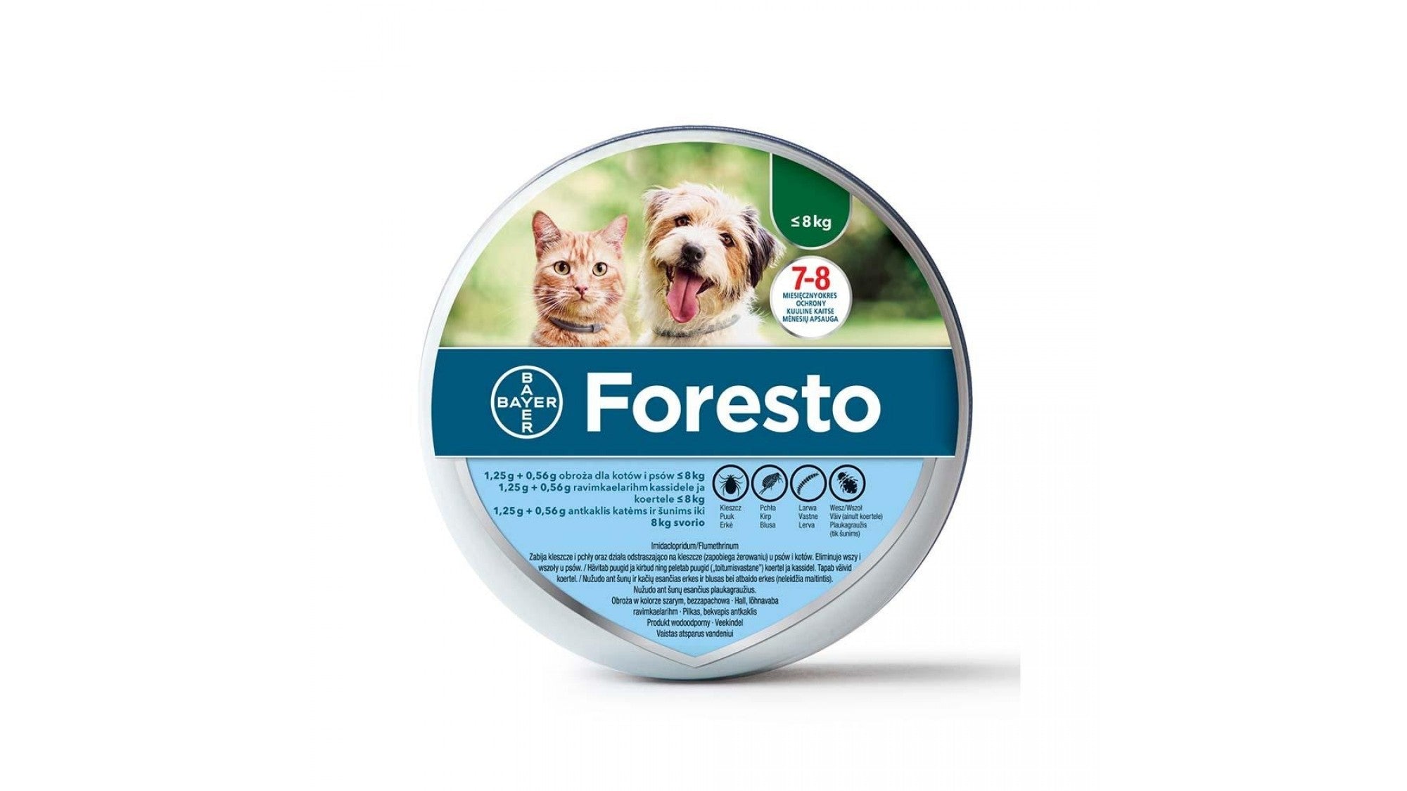 Foresto Zgarda Antiparazitara S (<8 kg) - ALTVET - Farmacie veterinara - Pet Shop - Cosmetica