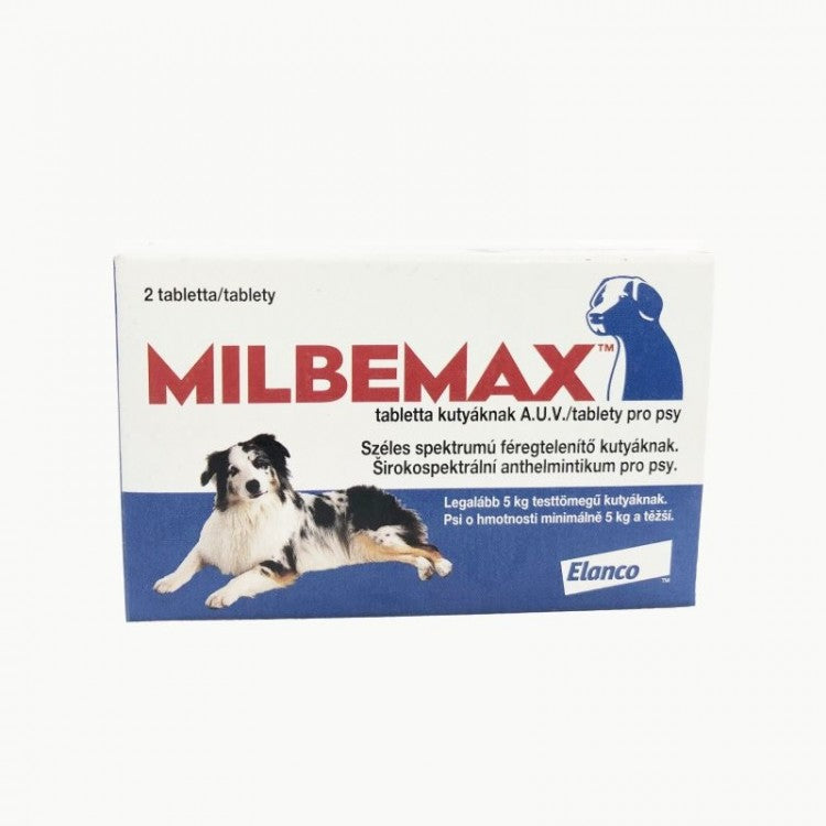 Milbemax Dog 12.5 / 125 mg (5 - 25 kg), 2 tablete - ALTVET - Farmacie veterinara - Pet Shop - Cosmetica