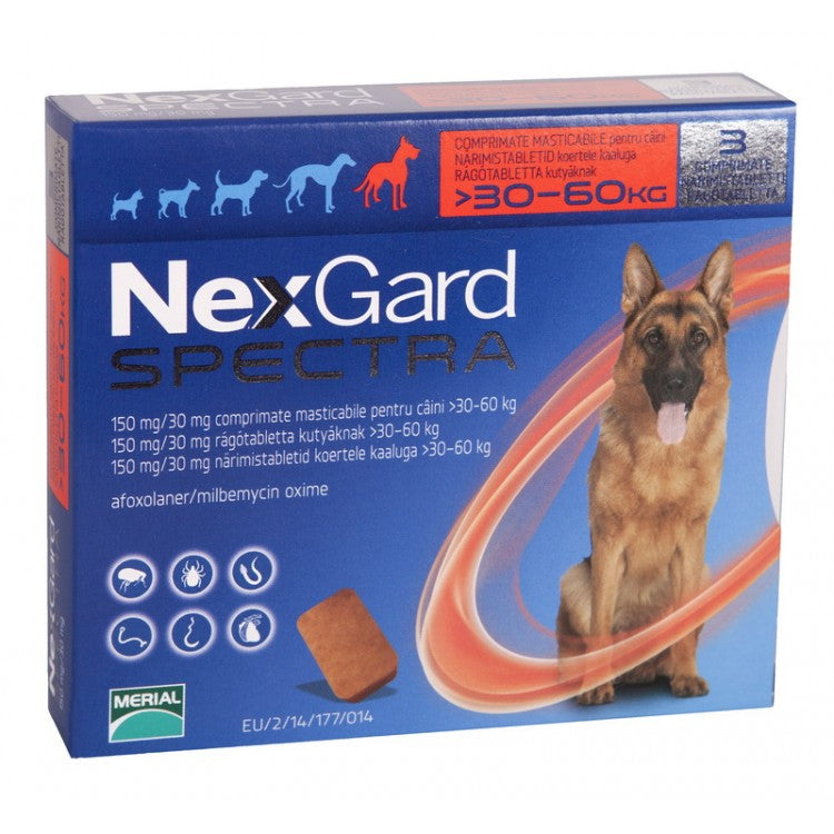 Nexgard Spectra XL (30 - 60 kg), 1 comprimat - ALTVET - Farmacie veterinara - Pet Shop - Cosmetica