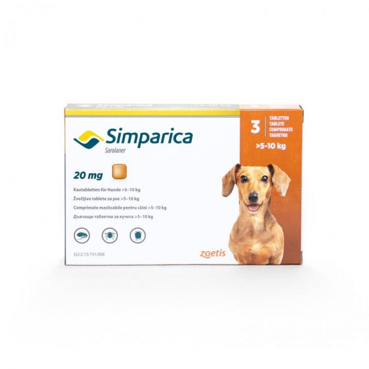 Simparica Caini 20 mg (5 - 10 kg),1 tableta - ALTVET - Farmacie veterinara - Pet Shop - Cosmetica