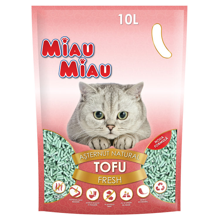 Nisip Pisici MIAU MIAU Tofu Fresh 10L