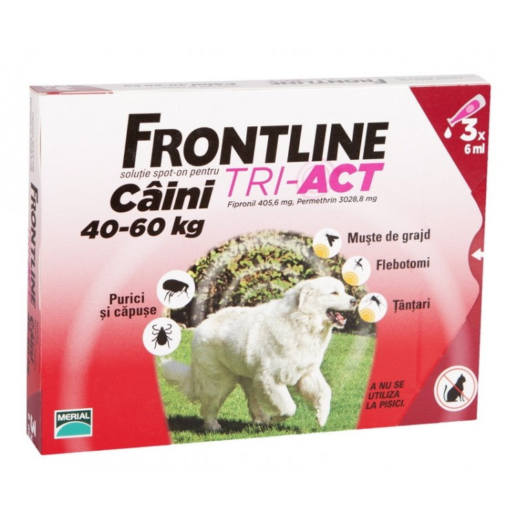 Frontline Tri-Act 40-60 kg, 1 pipeta - ALTVET - Farmacie veterinara - Pet Shop - Cosmetica